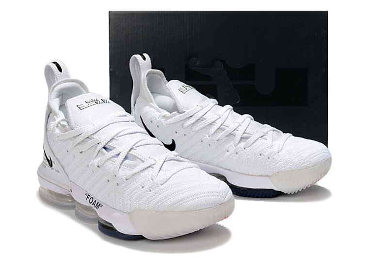 Men Nike LeBron 16 All White Shoes